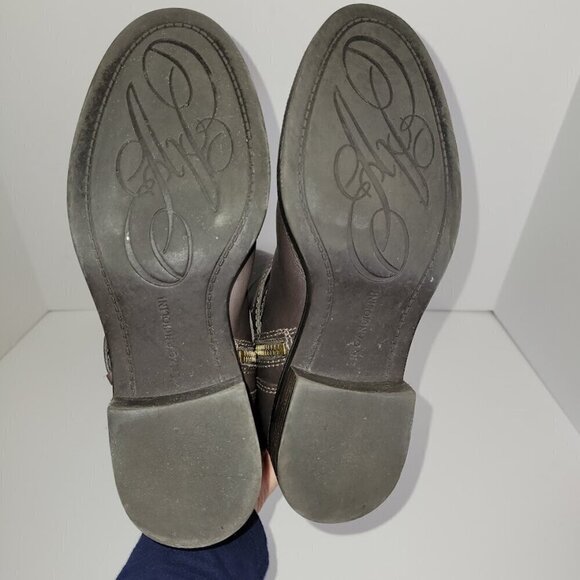 Enzo Angiolini Easayin Tall Riding Boots Dark Taupe Gray W/Buckle Detail Size 6M - Picture 11 of 16